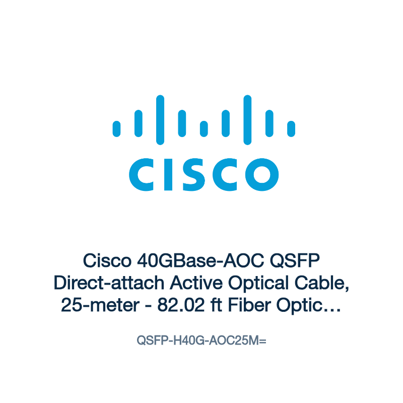 QSFP-H40G-AOC25M=: Cisco 40GBase-AOC QSFP Direct-attach Active Optical Cable, 25-meter