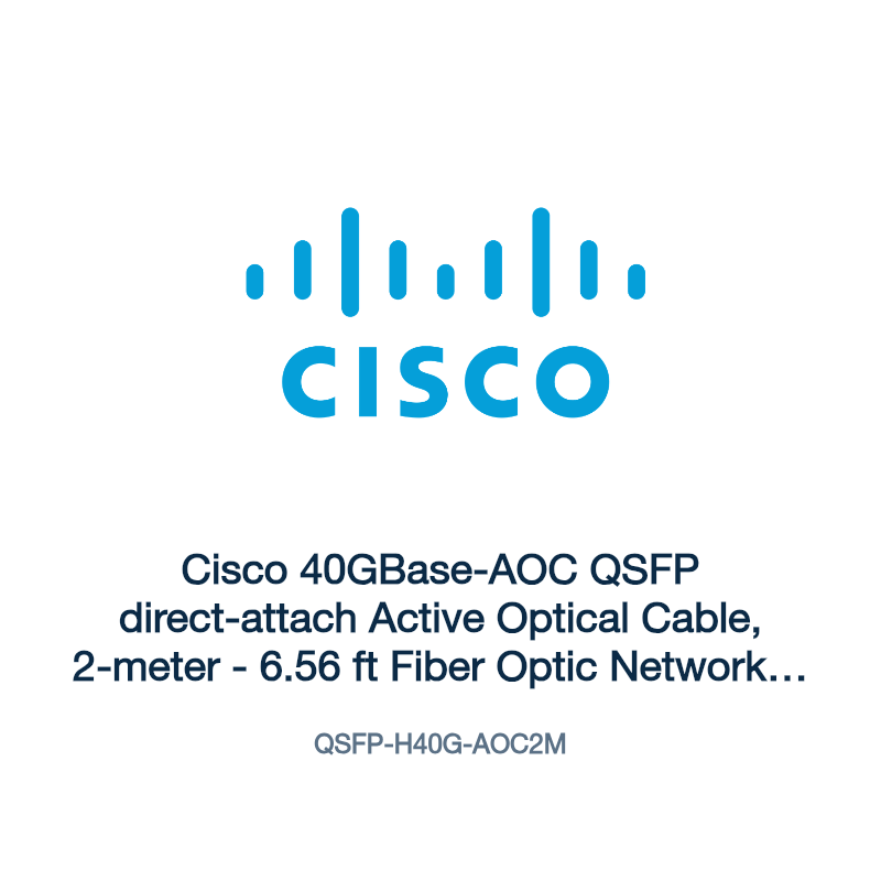 QSFP-H40G-AOC2M: Cisco 40GBase-AOC QSFP direct-attach Active Optical Cable, 2-meter