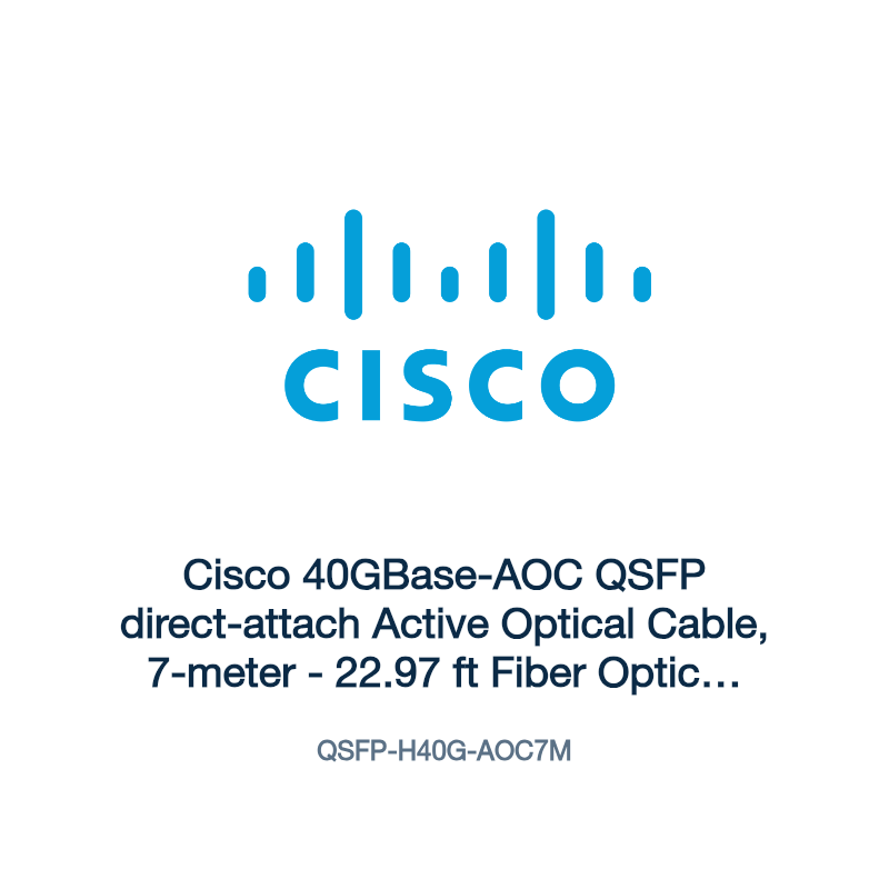 QSFP-H40G-AOC7M: Cisco 40GBase-AOC QSFP direct-attach Active Optical Cable, 7-meter