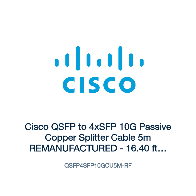QSFP4SFP10GCU5M-RF: Cisco QSFP to 4xSFP 10G Passive Copper Splitter Cable 5m