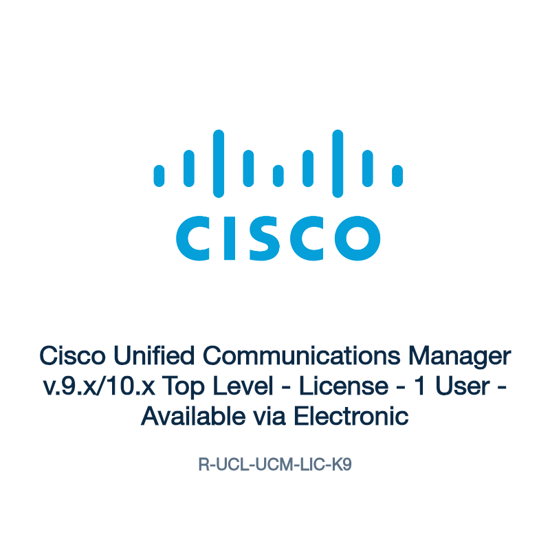 R-UCL-UCM-LIC-K9: Cisco Unified Communications Manager v.9.x/10.x Top Level