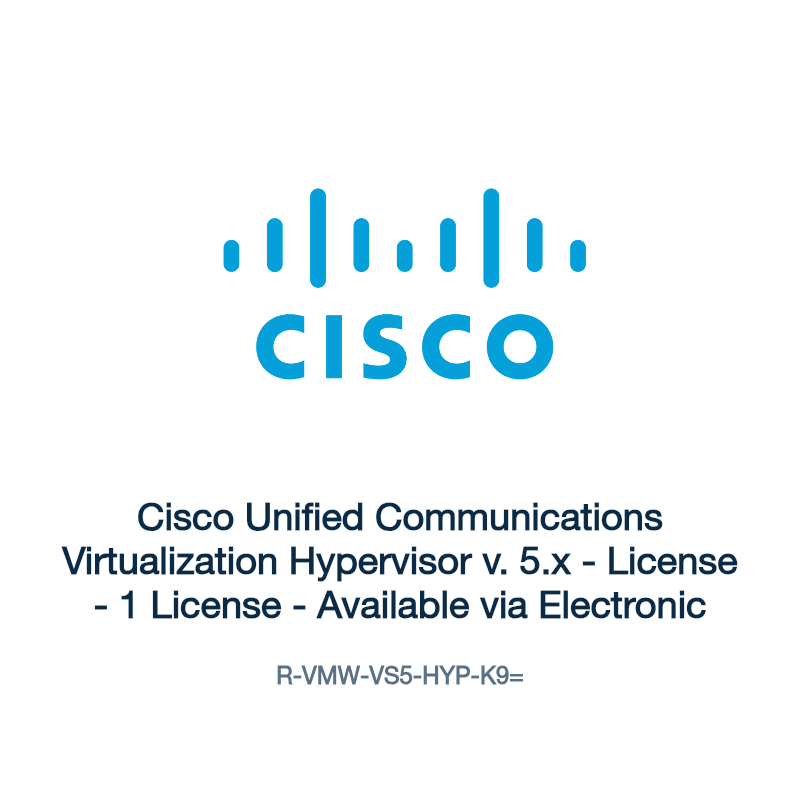 R-VMW-VS5-HYP-K9=: Cisco Unified Communications Virtualization Hypervisor v. 5.x
