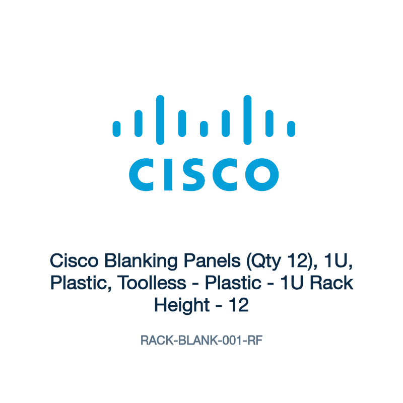 RACK-BLANK-001-RF: Cisco Blanking Panels (Qty 12), 1U, Plastic, Toolless