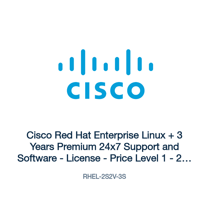 RHEL-2S2V-3S: Cisco Red Hat Enterprise Linux + 3 Years Premium 24x7 Support and