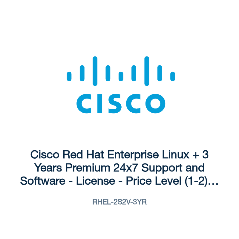 RHEL-2S2V-3YR: Cisco Red Hat Enterprise Linux + 3 Years Premium 24x7 Support and