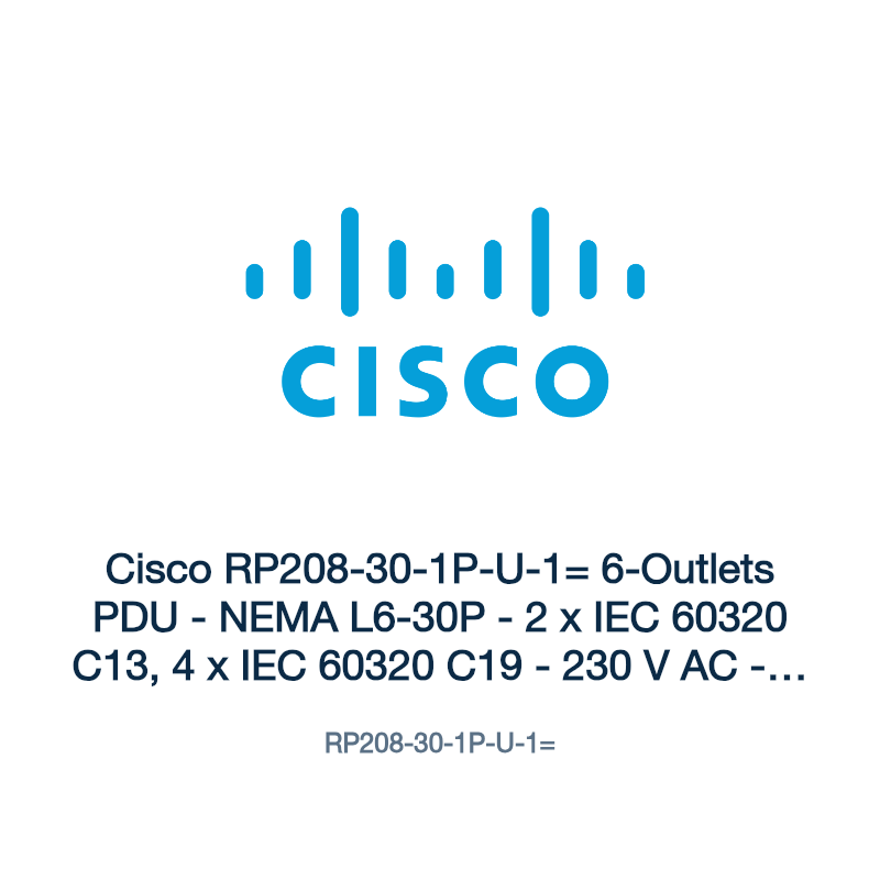 RP208-30-1P-U-1=: Cisco RP208-30-1P-U-1= 6-Outlets PDU