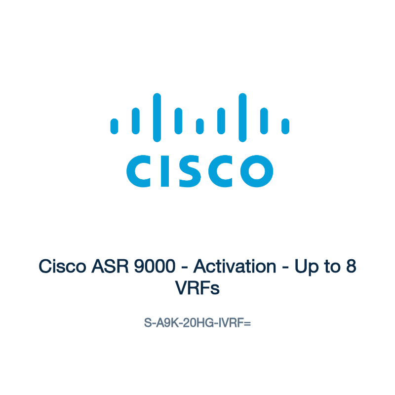 S-A9K-20HG-IVRF=: Cisco ASR 9000 - Activation - Up to 8 VRFs