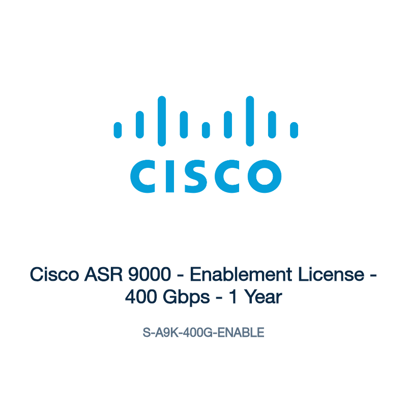 S-A9K-400G-ENABLE: Cisco ASR 9000 - Enablement License - 400 Gbps - 1 Year