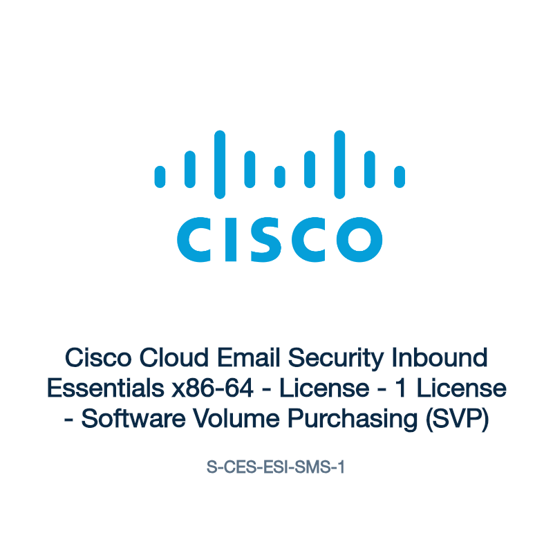 S-CES-ESI-SMS-1: Cisco Cloud Email Security Inbound Essentials x86-64