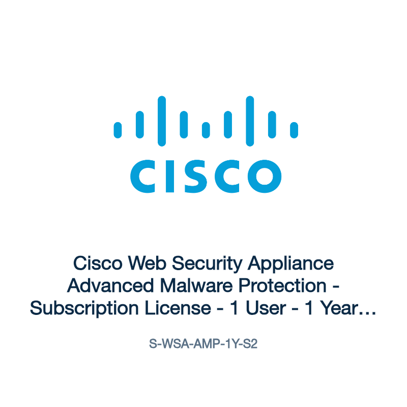 S-WSA-AMP-1Y-S2: Cisco Web Security Appliance Advanced Malware Protection
