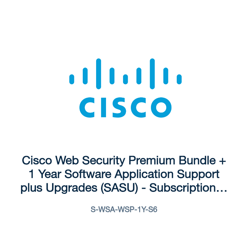 S-WSA-WSP-1Y-S6: Cisco Web Security Premium Bundle + 1 Year Software Application