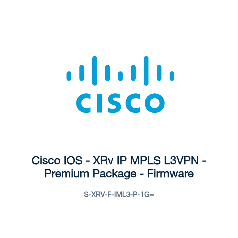 S-XRV-F-IML3-P-1G=: Cisco IOS - XRv IP MPLS L3VPN - Premium Package - Firmware