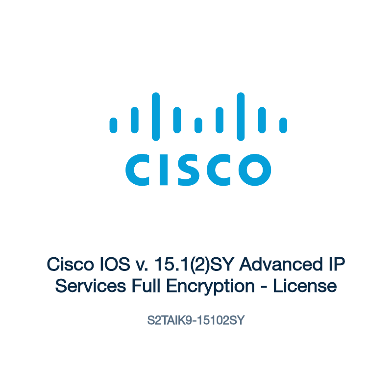 S2TAIK9-15102SY: Cisco IOS v. 15.1(2)SY Advanced IP Services Full Encryption