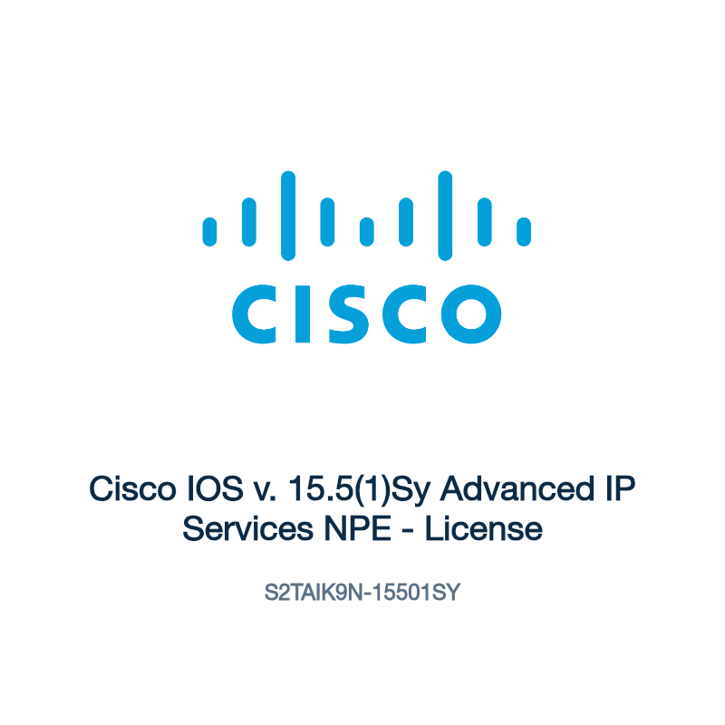 S2TAIK9N-15501SY: Cisco IOS v. 15.5(1)Sy Advanced IP Services NPE