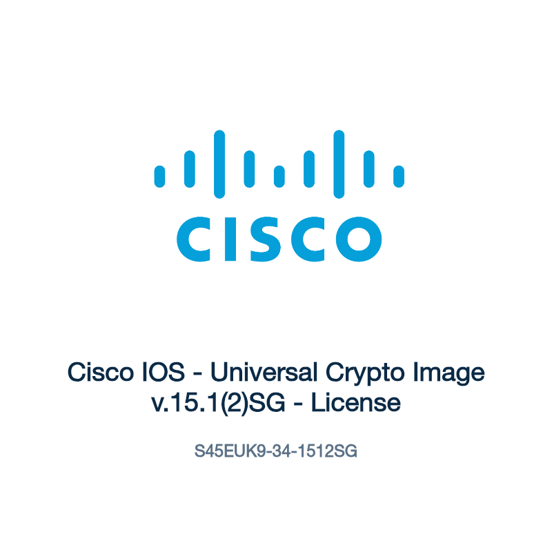 S45EUK9-34-1512SG: Cisco IOS - Universal Crypto Image v.15.1(2)SG - License