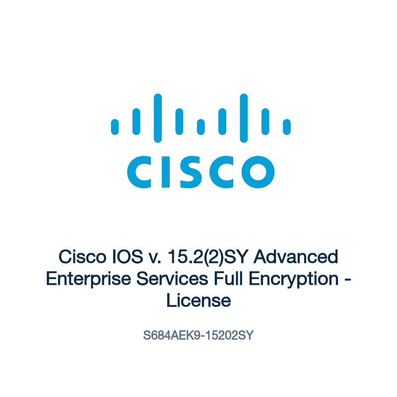 S684AEK9-15202SY: Cisco IOS v. 15.2(2)SY Advanced Enterprise Services Full Encryption