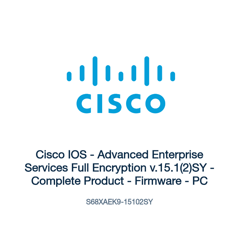S68XAEK9-15102SY: Cisco IOS - Advanced Enterprise Services Full Encryption v.15.1(2)SY