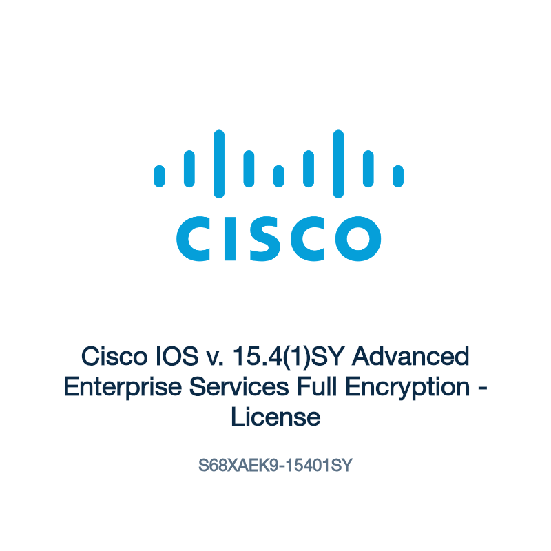 S68XAEK9-15401SY: Cisco IOS v. 15.4(1)SY Advanced Enterprise Services Full Encryption