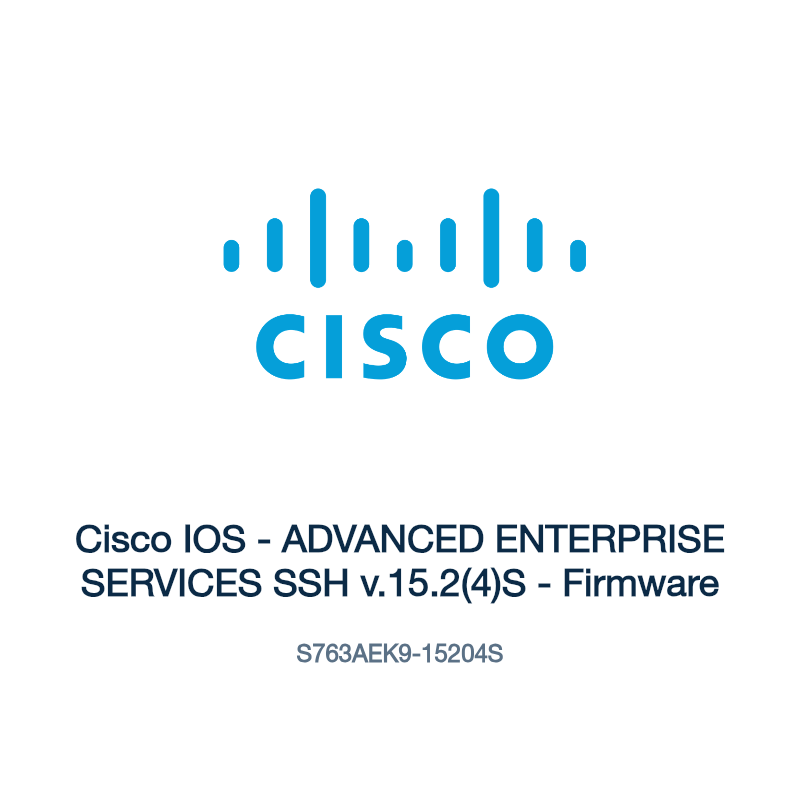 S763AEK9-15204S: Cisco IOS - ADVANCED ENTERPRISE SERVICES SSH v.15.2(4)S - Firmware