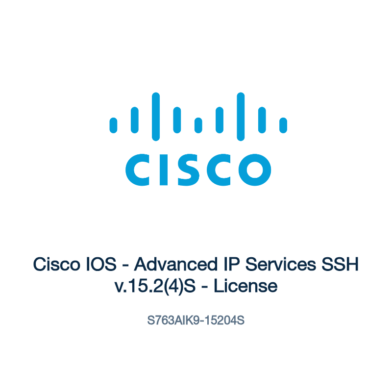 S763AIK9-15204S: Cisco IOS - Advanced IP Services SSH v.15.2(4)S - License