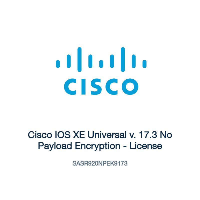 SASR920NPEK9173: Cisco IOS XE Universal v. 17.3 No Payload Encryption