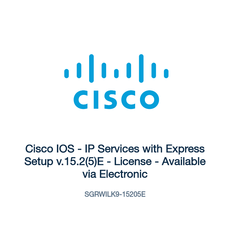 SGRWILK9-15205E: Cisco IOS - IP Services with Express Setup v.15.2(5)E - License