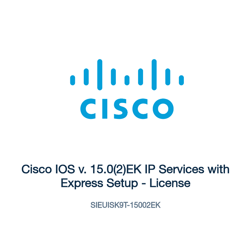 SIEUISK9T-15002EK: Cisco IOS v. 15.0(2)EK IP Services with Express Setup