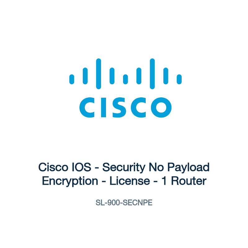 SL-900-SECNPE: Cisco IOS - Security No Payload Encryption - License - 1 Router