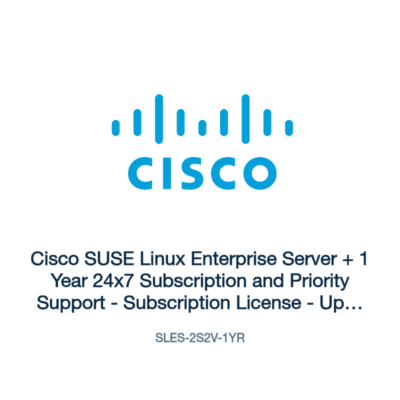SLES-2S2V-1YR: Cisco SUSE Linux Enterprise Server + 1 Year 24x7 Subscription and