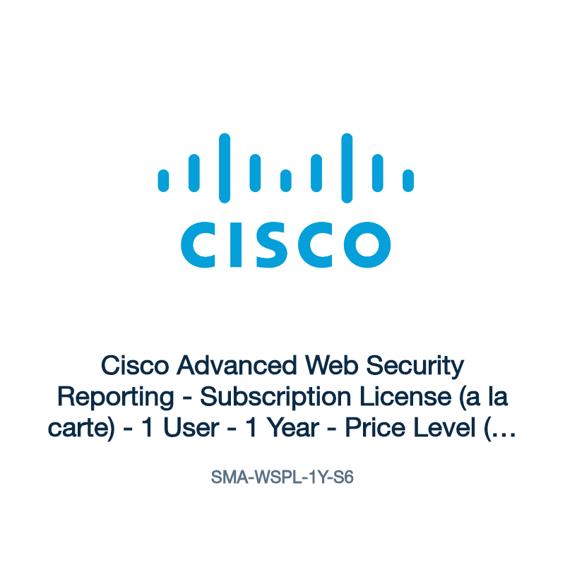 SMA-WSPL-1Y-S6: Cisco Advanced Web Security Reporting