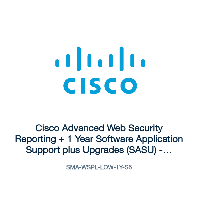 SMA-WSPL-LOW-1Y-S6: Cisco Advanced Web Security Reporting + 1 Year Software Application