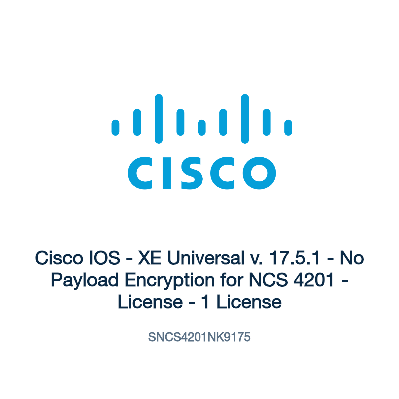 SNCS4201NK9175: Cisco IOS - XE Universal v. 17.5.1 - No Payload Encryption for NCS