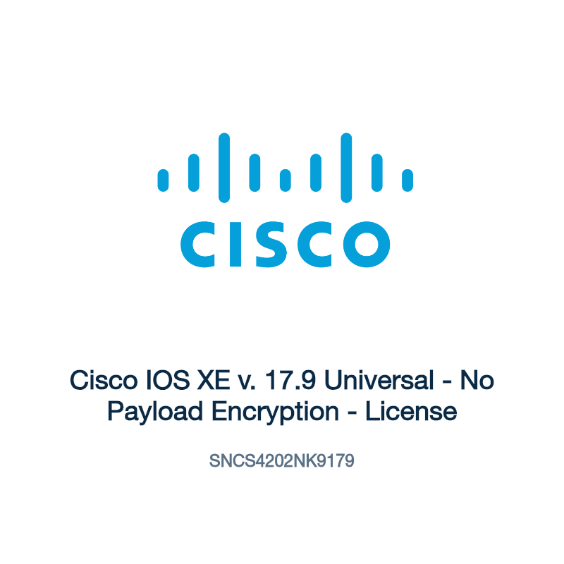 SNCS4202NK9179: Cisco IOS XE v. 17.9 Universal