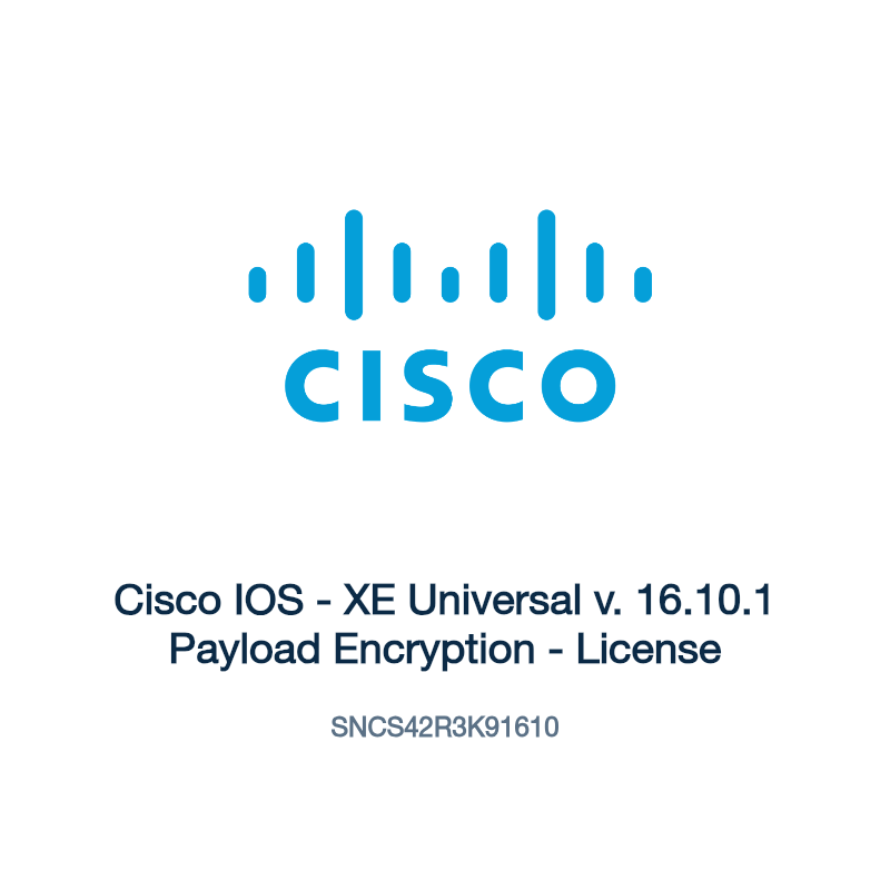 SNCS42R3K91610: Cisco IOS - XE Universal v. 16.10.1 Payload Encryption - License