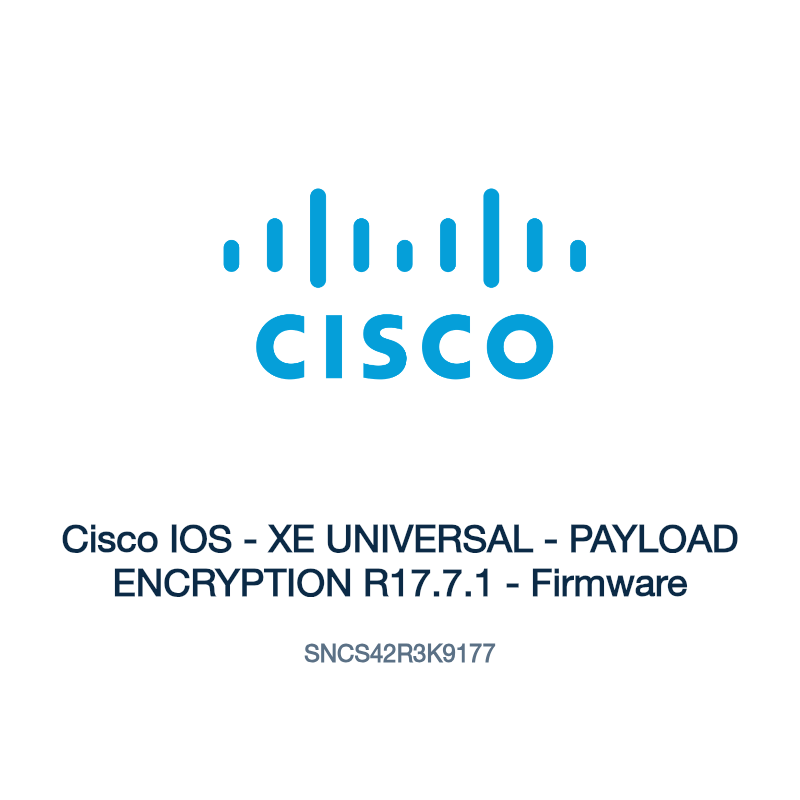 SNCS42R3K9177: Cisco IOS - XE UNIVERSAL - PAYLOAD ENCRYPTION R17.7.1 - Firmware