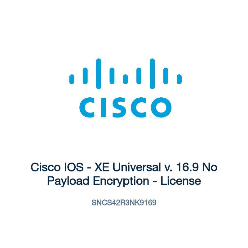 SNCS42R3NK9169: Cisco IOS - XE Universal v. 16.9 No Payload Encryption - License
