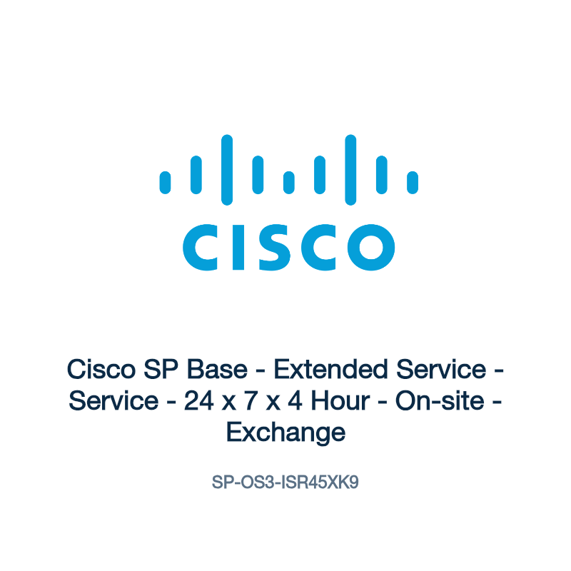 SP-OS3-ISR45XK9: Cisco SP Base - Extended Service - Service - 24 x 7 x 4 Hour - On-site