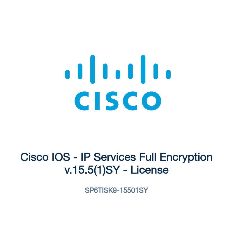 SP6TISK9-15501SY: Cisco IOS - IP Services Full Encryption v.15.5(1)SY - License
