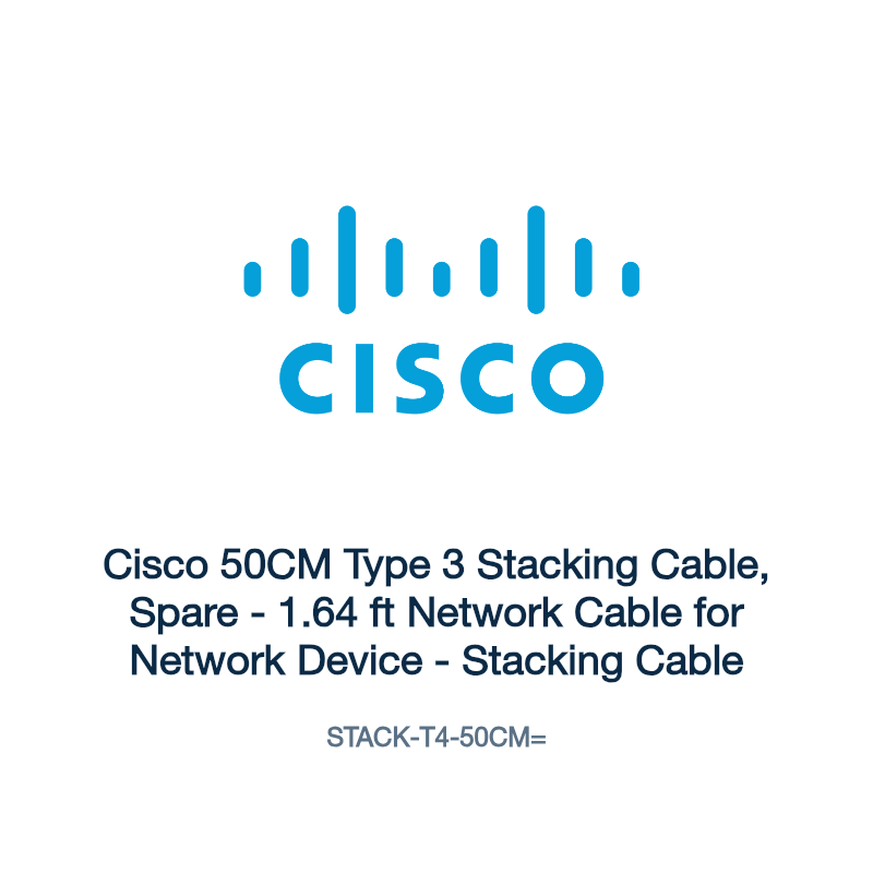 STACK-T4-50CM=: Cisco 50CM Type 3 Stacking Cable, Spare