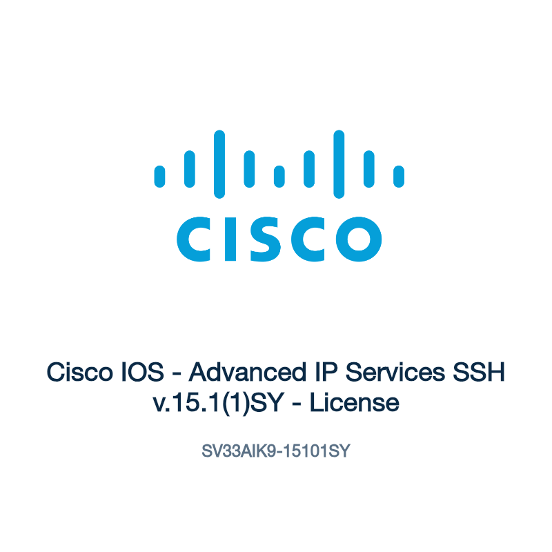 SV33AIK9-15101SY: Cisco IOS - Advanced IP Services SSH v.15.1(1)SY - License