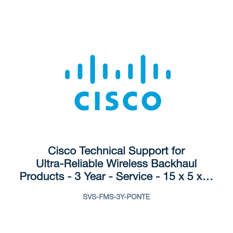 SVS-FMS-3Y-PONTE: Cisco Technical Support for Ultra-Reliable Wireless Backhaul Products