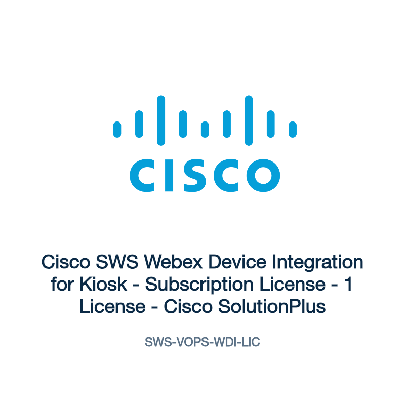 SWS-VOPS-WDI-LIC: Cisco SWS Webex Device Integration for Kiosk
