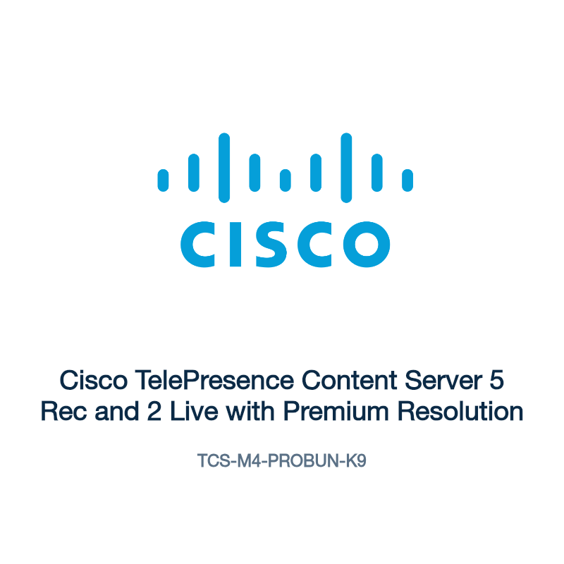 TCS-M4-PROBUN-K9: Cisco TelePresence Content Server 5 Rec and 2 Live with Premium