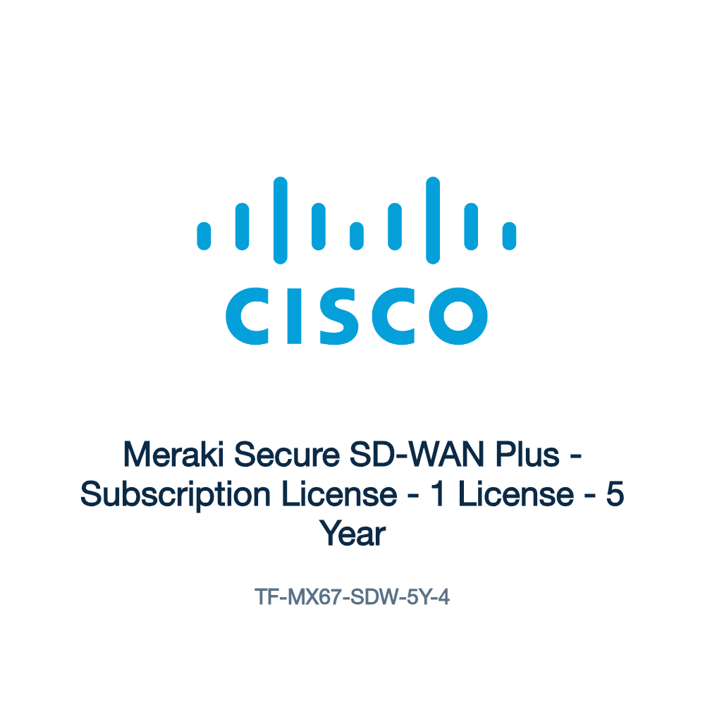 TF-MX67-SDW-5Y-4: Meraki Secure SD-WAN Plus