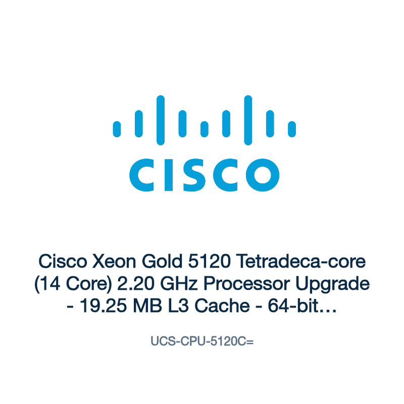 UCS-CPU-5120C=: Cisco Xeon Gold 5120 Tetradeca-core (14 Core) 2.20 GHz Processor