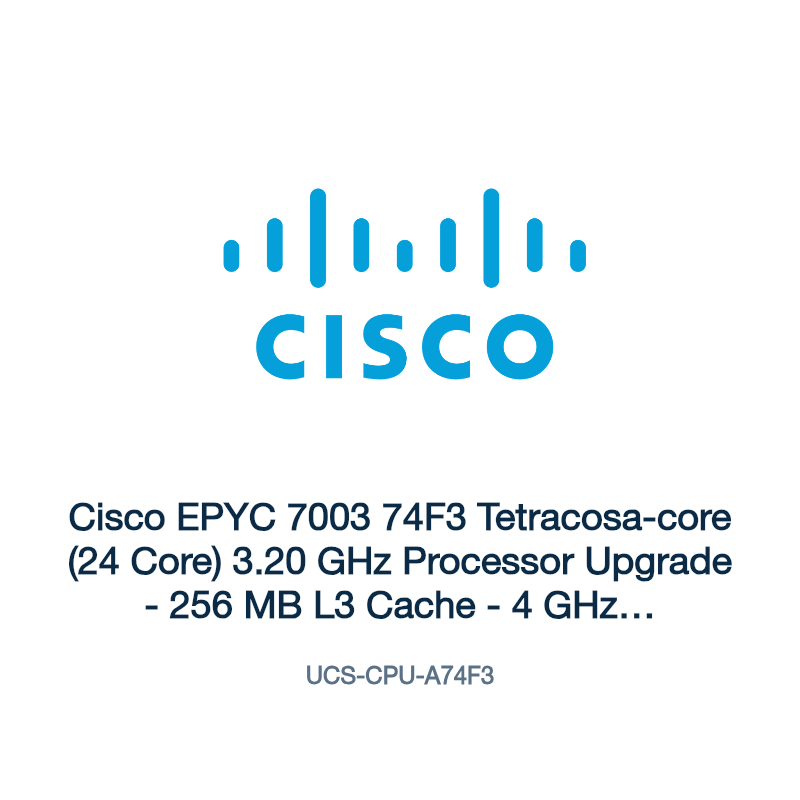 UCS-CPU-A74F3: Cisco EPYC 7003 74F3 Tetracosa-core (24 Core) 3.20 GHz Processor