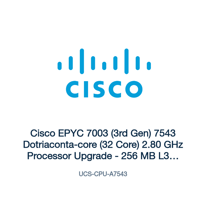 UCS-CPU-A7543: Cisco EPYC 7003 (3rd Gen) 7543 Dotriaconta-core (32 Core) 2.80 GHz