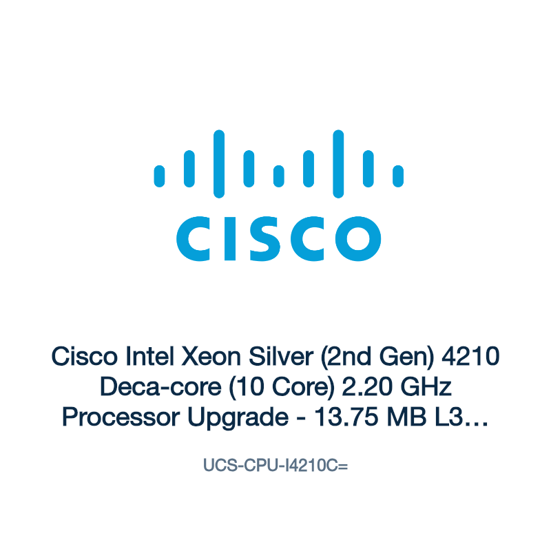 UCS-CPU-I4210C=: Cisco Intel Xeon Silver (2nd Gen) 4210 Deca-core (10 Core) 2.20 GHz