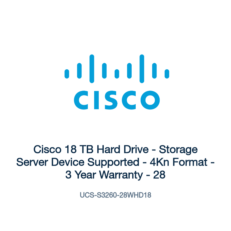 UCS-S3260-28WHD18: Cisco 18 TB Hard Drive