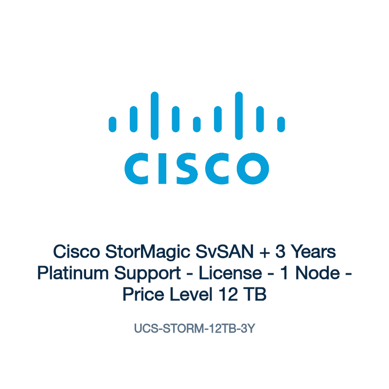 UCS-STORM-12TB-3Y: Cisco StorMagic SvSAN + 3 Years Platinum Support